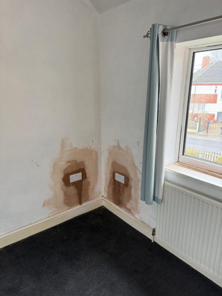 Patched up sockets part of house rewire in Horsforth leeds